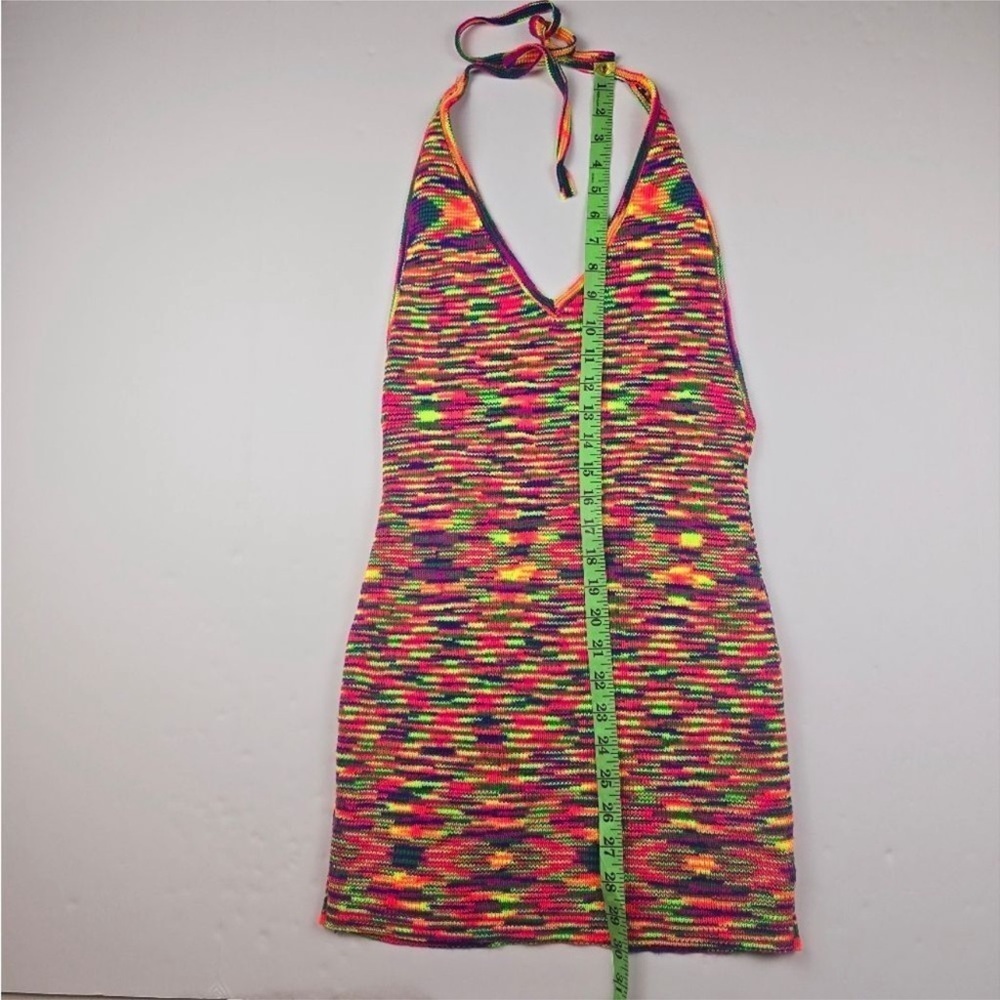 Princess Polly Adele Halter Mini Dress Rainbow Knit Women's size 4 - Picture 3 of 7
